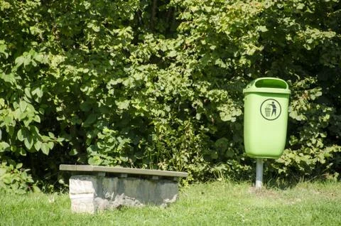 Green waste bin Stock Photos