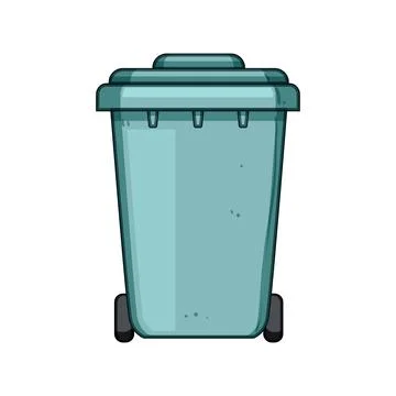 Green waste bin on wheels for sorting garbage Stock Illustration