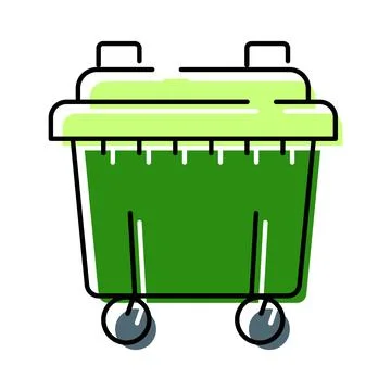 Green waste container collecting garbage for recycling Stock Illustration