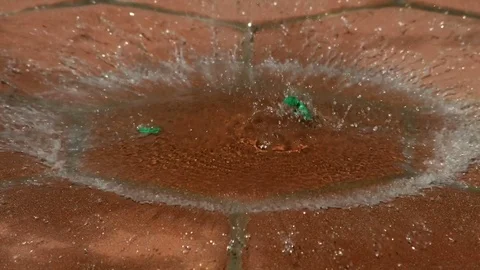 Green Water Balloon Explodes Center 2000fps Slow Motion Stock Footage 82552552