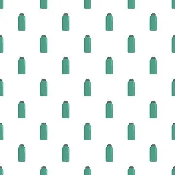 Green water bottles repeating pattern background illustration Stock Illustration