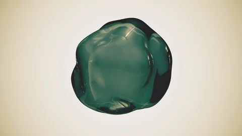 Green water drop liquid molecule floating in zero gravity. the sphere from the Stock Footage 86577576