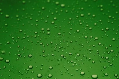 Green water drops Stock Photos