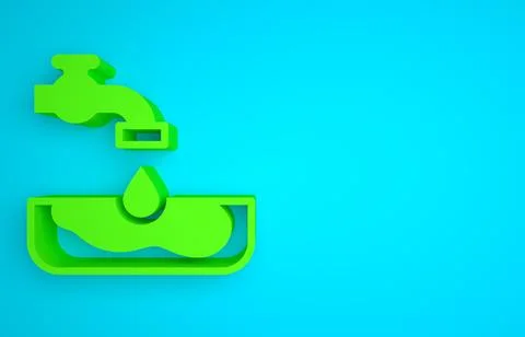 Green Water problem icon isolated on blue background. Poor countries Stock Illustration