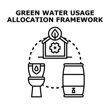 Green water usage allocation framework planning conservation 스톡 일러스트