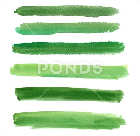 Green Watercolor Banners Lower Thirds PSD Template