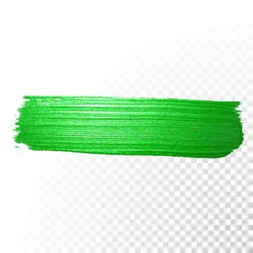 Green watercolor brush stroke. Vector oil paint smear. Polish trace. Stock Illustration