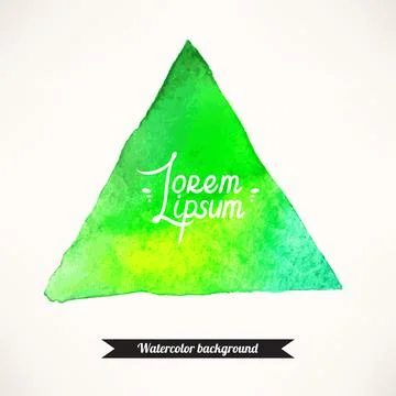 Green watercolor triangle background 库存插图