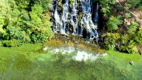Green waterfall Stock Footage 140743700