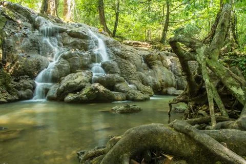 Green waterfall Stock Photos