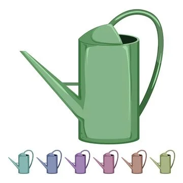 Green watering can cartoon vector graphic Ilustração Stock
