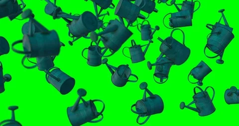 Green Watering Cans falling Stock-Footage 99949974