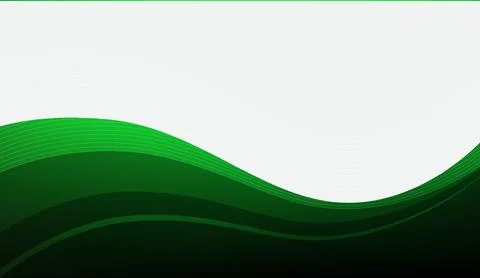 Green wave abstract background with curved dark gradient lines for modern Stock Illustration