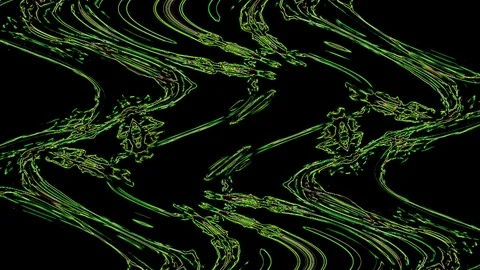Green wave abstraction on a black background Stockbeeldmateriaal 127693220