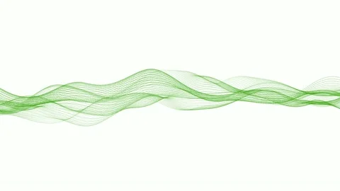 Green wave animation on white background Stock Footage