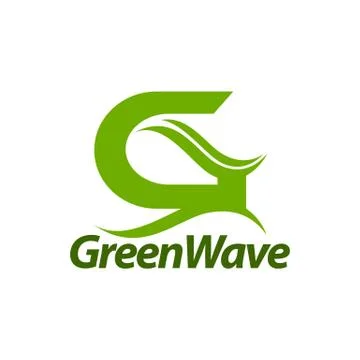Green Wave. initial letter G logo concept design template Stock Illustration