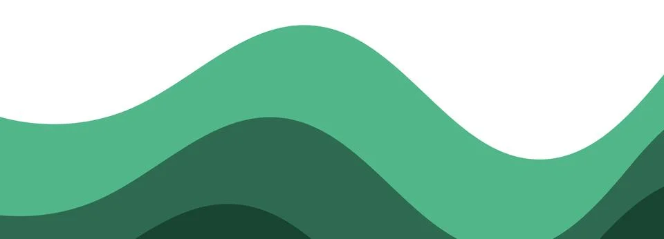 Green Wave Layers  Abstract Horizontal Gradient Nature Flow Design Stock Illustration