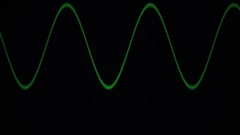 Green wave line on black background. Stock Footage 334886608
