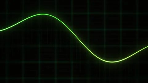 Green wave line on black background. Stock Footage 335113205