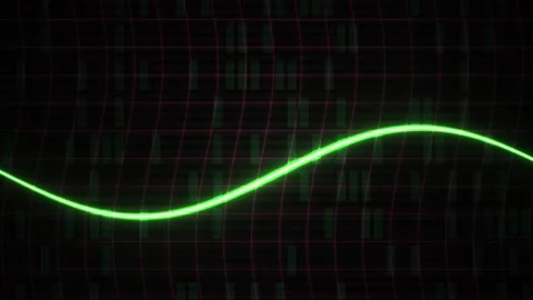 Green wave line on black background. Stock Footage 335369267