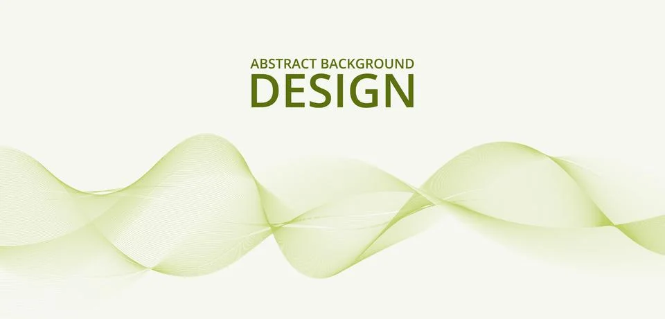 Green wave with lines created using blend tool, abstract wave element with freen Illustrazione stock