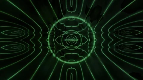 Green wave pattern with abstract shapes and lines moves Stock Footage 340027538