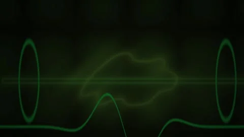 Green waveform and circles on black. Stock Footage 335113170