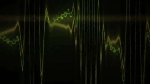 Green waveform patterns on black background. Stock Footage 336245518
