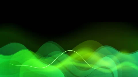 Green waves on the black. Abstract animation Full HD resolution. Seamless loop. Stock Footage 40732307