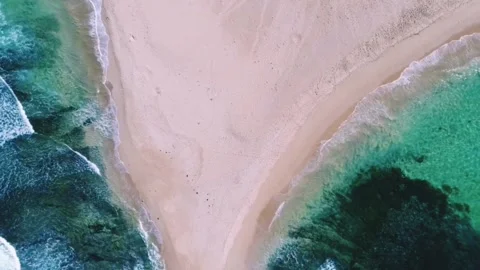 Green Waves Drone View at Mona Vale Beach Stock Footage 112468766