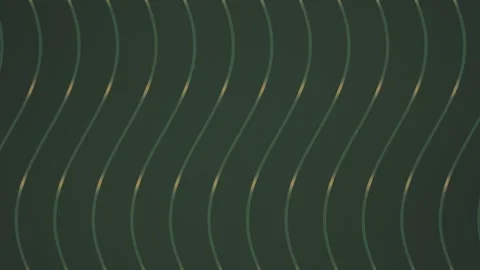 Green waves with gold accents create an abstract background Stock Footage 339648950