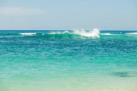 Green waves in the ocean Stock Photos