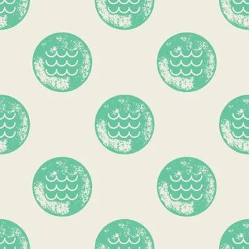 Green Waves Pattern on Paper Background 스톡 일러스트