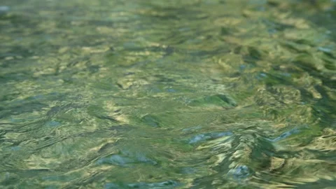 Green waves on a pool from a mountain stream Stock-Footage 260844292