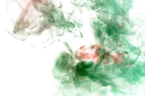 Green waves of random shape in the form of a pattern on a white background. P Stock Photos