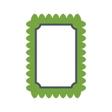 Green wavy blank postage stamp with empty space for text Stock Illustration