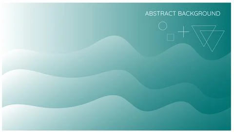 Green Wavy Gradient Illustration vector art 库存插图