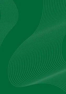 Green wavy line abstract background with flowing contour pattern Stock Illustration