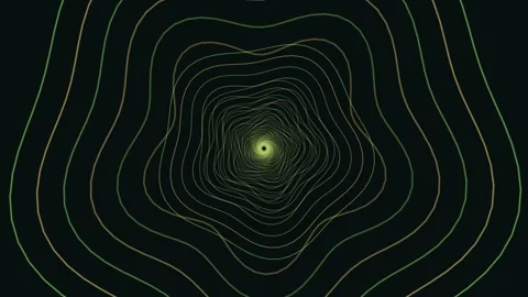 Green wavy lines forming an abstract spiral tunnel Stock Footage 336349558