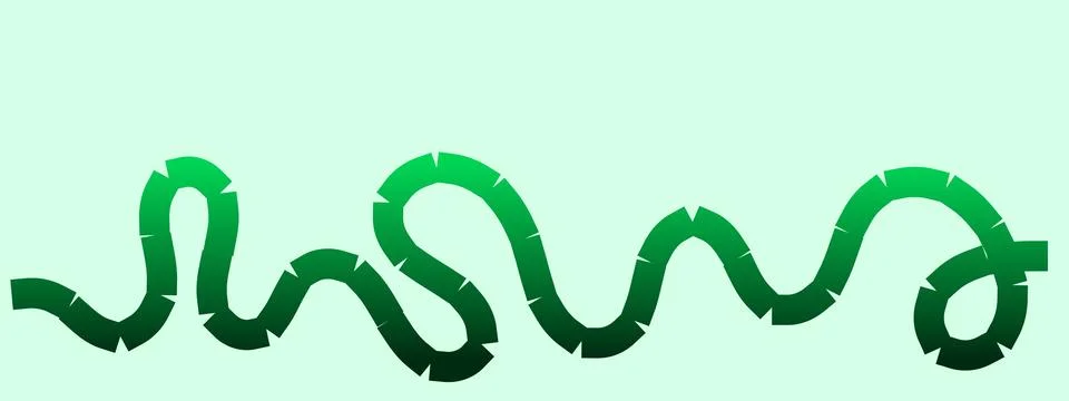 Green wavy segmented path on light background, abstract gradient curved lin.. Stock Illustration