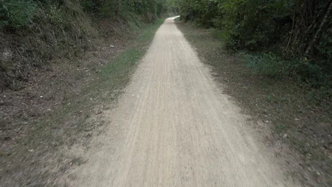 The green way of the carrilet path of Olot Video stock 117897359