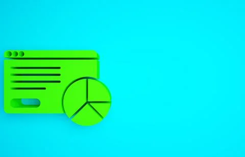 Green Web analytics information and development website statistic icon isolat Illustrazione stock
