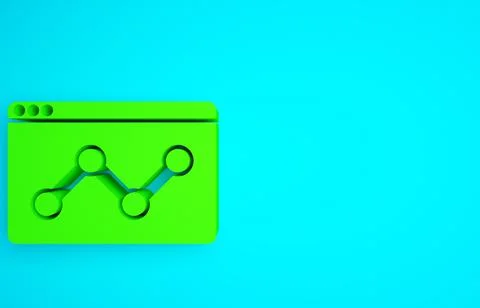 Green Web analytics information and development website statistic icon isolat Illustrazione stock