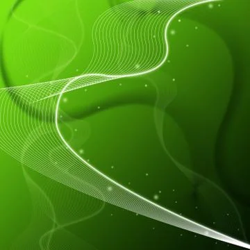 Green web background shows wavy lines and sparkles. Иллюстрация