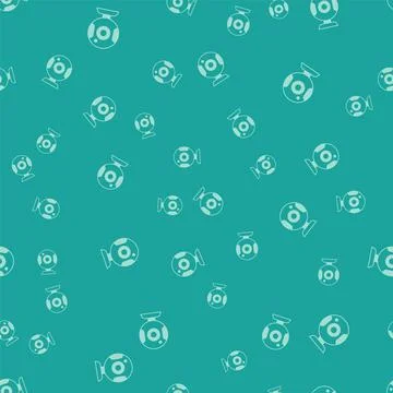 Green Web camera icon isolated seamless pattern on green background. Chat camera Stockillustratie