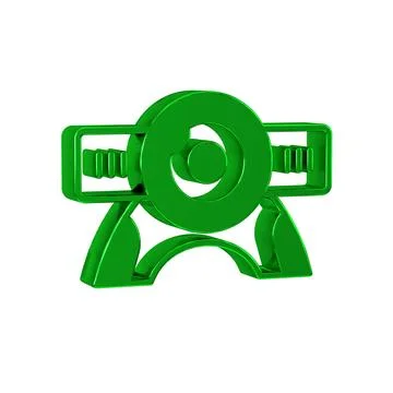 Green Web camera icon isolated on transparent background. Chat camera. Webc.. 스톡 일러스트