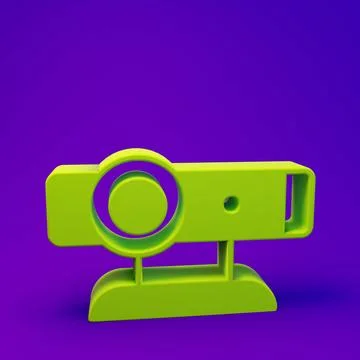 Green Web camera icon isolated on purple-blue background. Chat camera. Webc.. 스톡 일러스트