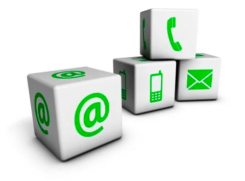 Green web contact us cubes Stock Illustration