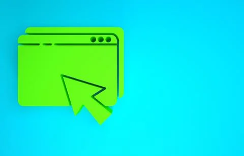 Green Web design and development concepts icon isolated on blue background. M Stock Illustration