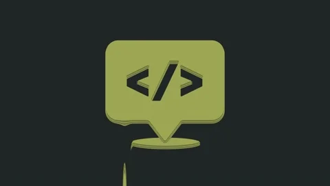 Green Web design and front end development icon isolated on black background. 4K Stock Footage 235515358